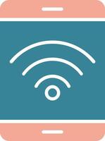 wifi glifo icono de dos colores vector