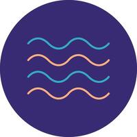 Waves Line Two Color Circle Icon vector