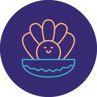 Oyster Line Two Color Circle Icon vector