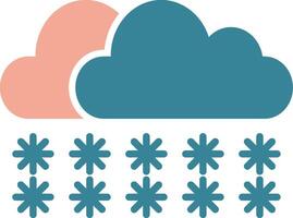 Snow Glyph Two Color Icon vector