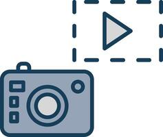 Camera Line Filled Grey Icon vector