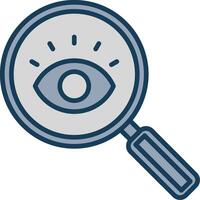 Magnifying Glass Line Filled Grey Icon vector