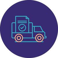 Proof Of Delivery Line Two Color Circle Icon vector