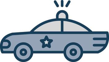 Police Car Line Filled Grey Icon vector