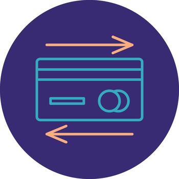 Payment Method Line Two Color Circle Icon vector