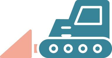 Bulldozer Glyph Two Color Icon vector