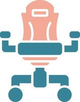 Gaming Chair Glyph Two Color Icon vector