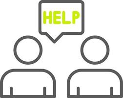 Ask For Help Line Two Color Icon vector