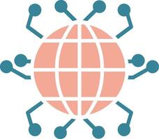 Global Networking Glyph Two Color Icon vector