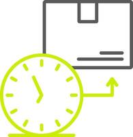 On Time Deliveries Line Two Color Icon vector