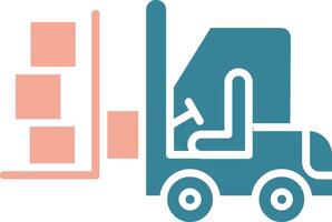 Forklift Glyph Two Color Icon vector