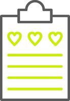 Wish List Line Two Color Icon vector
