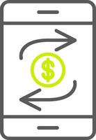 Mobile Transaction Line Two Color Icon vector