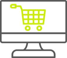 OnLine Two Color Shopping Line Two Color Icon vector