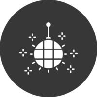 icono de glifo de bola de discoteca invertido vector