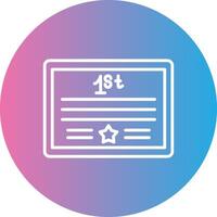 Certificate Line Gradient Circle Icon vector