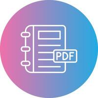 pdf línea degradado circulo icono vector