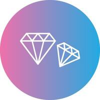 Diamond Line Gradient Circle Icon vector