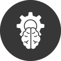 Brain Glyph Inverted Icon vector