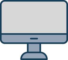 Monitor Line Filled Grey Icon vector