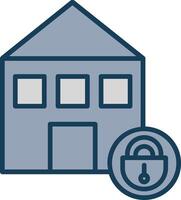 Home Security Line Filled Grey Icon vector