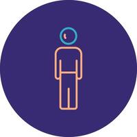 Person Line Two Color Circle Icon vector