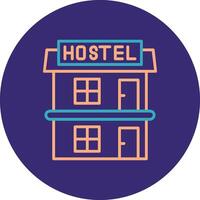 Hostel Line Two Color Circle Icon vector