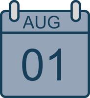 August Line Filled Grey Icon vector