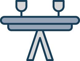 Table Line Filled Grey Icon vector