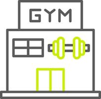 gimnasio línea dos color icono vector