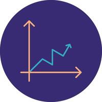 Line Two Color Circle Chart Line Two Color Circle Icon vector