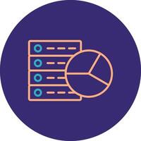 Data Analytics Line Two Color Circle Icon vector