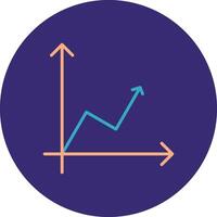 Chart Line Two Color Circle Icon vector
