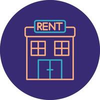 Renting Line Two Color Circle Icon vector