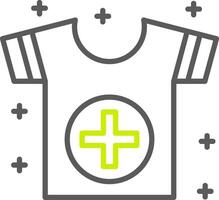 línea de camisa icono de dos colores vector