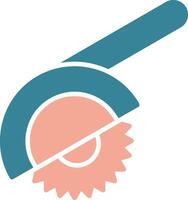 Mitre Saw Glyph Two Color Icon vector