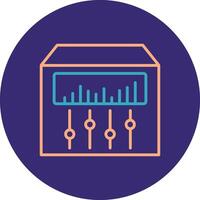 Sound Mixer Line Two Color Circle Icon vector