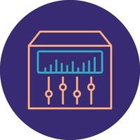 Sound Mixer Line Two Color Circle Icon vector