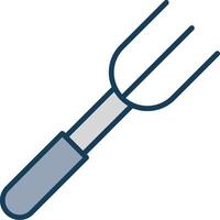 Fork Line Filled Grey Icon vector