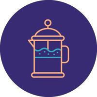 Coffee Filter Line Two Color Circle Icon vector