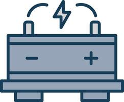 Car Battery Line Filled Grey Icon vector