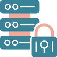 Secure Data Glyph Two Color Icon vector