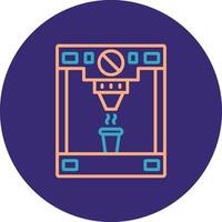 Coffee Machine Line Two Color Circle Icon vector