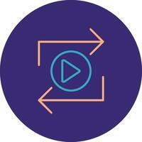 Replay Line Two Color Circle Icon vector