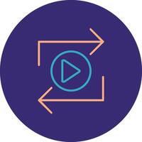 Replay Line Two Color Circle Icon vector