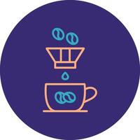 Coffee Filter Line Two Color Circle Icon vector