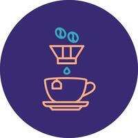 Coffee Filter Line Two Color Circle Icon vector