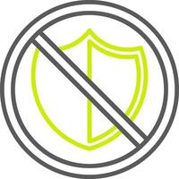 No seguridad línea dos color icono vector