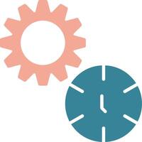 icono de dos colores de glifo de gestión de tiempo vector