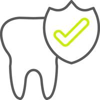 Tooth Line Two Color Icon vector